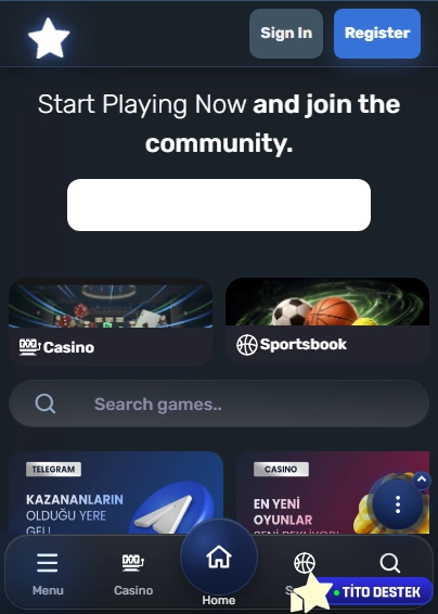 TitoBet Casino Mobile screenshot
